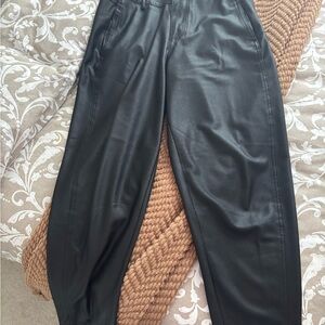 Black Faux Leather Pants